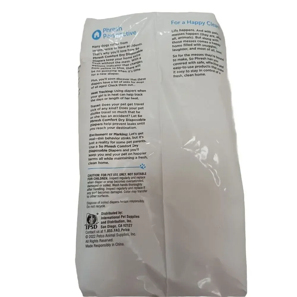 Dog Diapers SMALL Female In Heat Leak Dogs 8-15 Lbs Guard Disposable Portable